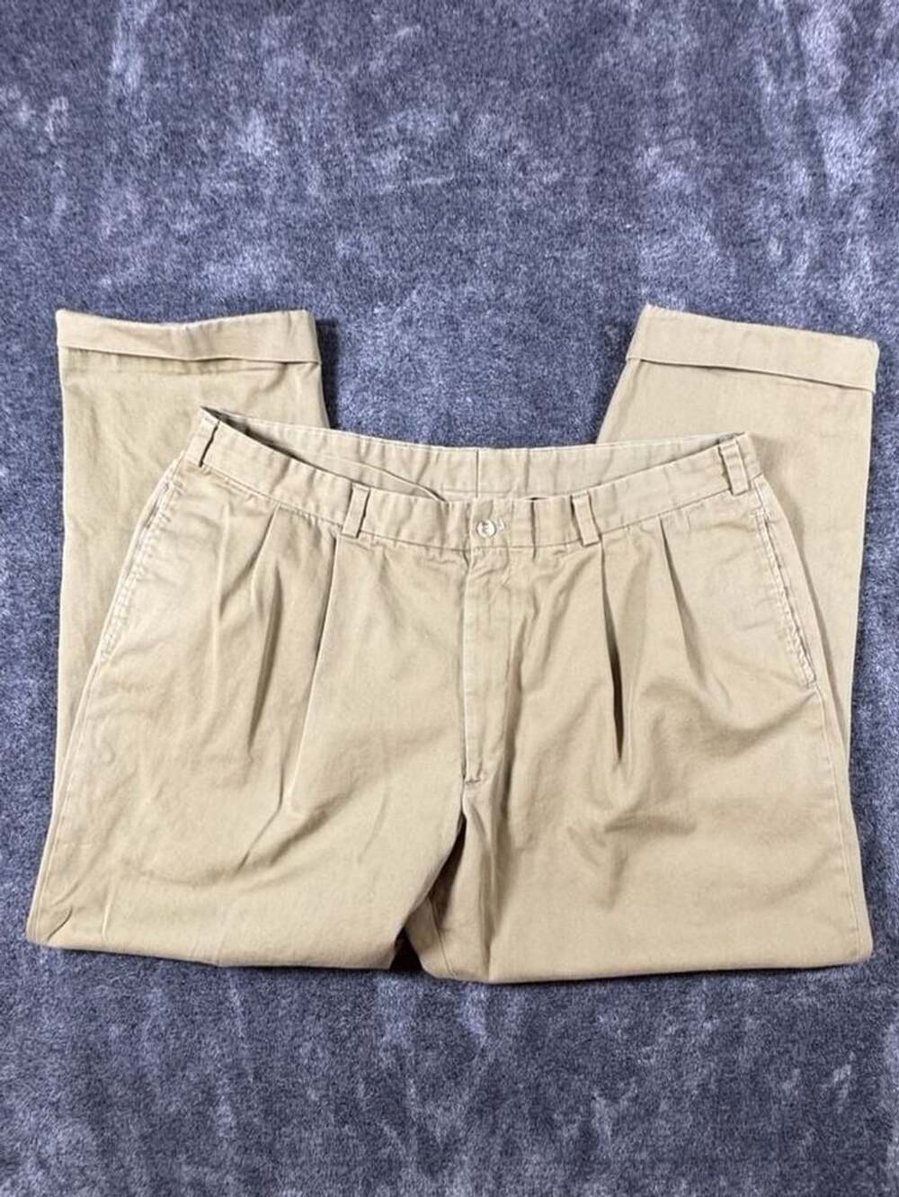Bills Khakis M2P Pleated Chinos Size 42x28 Tan Cotton Pants